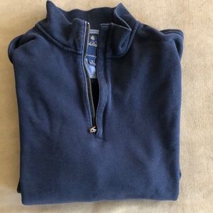 Brooks Brothers Half Zip Cotton Sweatshirt Navy Blue XL